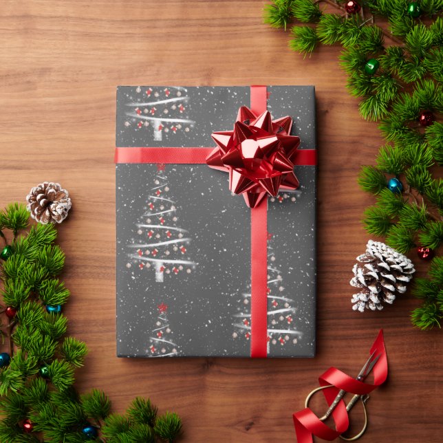 Papier Cadeau Baseball et Chaussettes rouges Arbre de Noël (Cadeau de vacances)