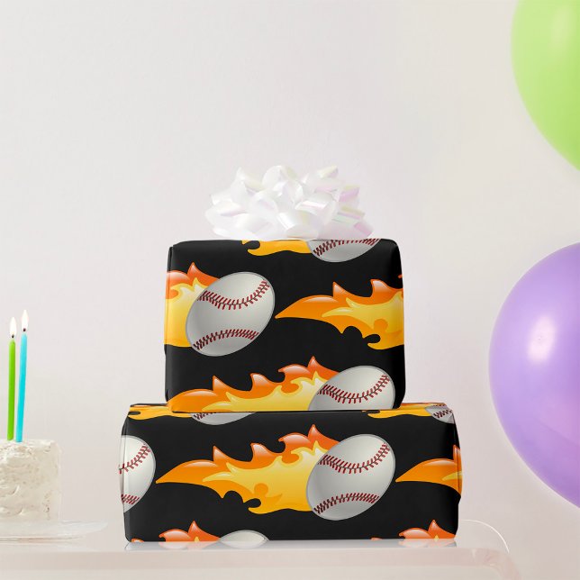 Papier Cadeau Baseball flamboyant (Créateur téléchargé)