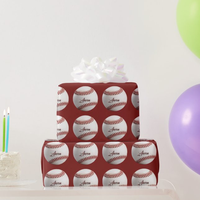 Papier Cadeau Baseball Personnalisé (Cadeaux de fête)
