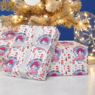 Papier Cadeau Baseball pour Noël avec le Père Noël