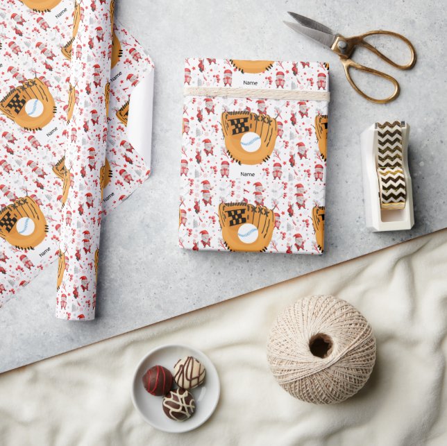 Papier Cadeau Baseball pour Noël avec le Père Noël (Artisanat)