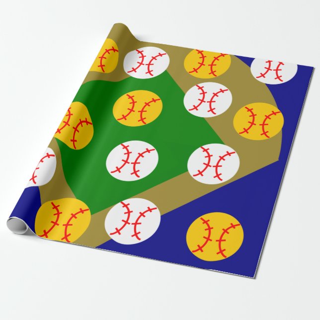 Papier Cadeau Baseball/Softball (Déroulé)