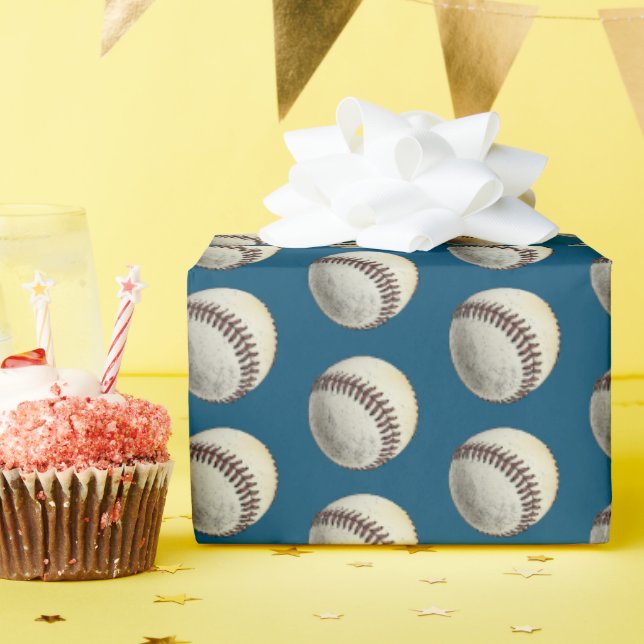 Papier Cadeau Baseball Sports Jouer Batterie Ball Up Dessin (Fête d'anniversaire)