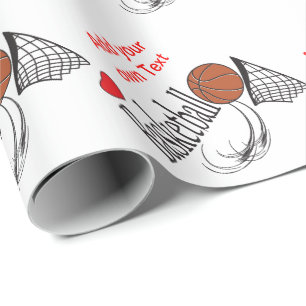 Papier Cadeau Basket-ball d'amour