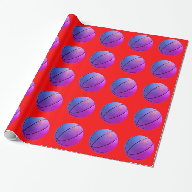 Papier Cadeau Basket-ball Pop Art (Déroulé)