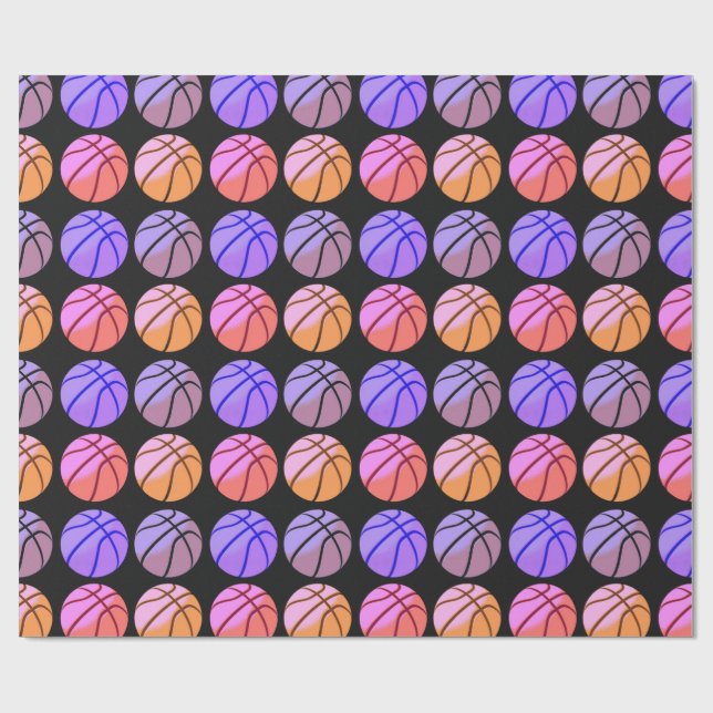 Papier Cadeau Basket-ball Pop Art (Plat)