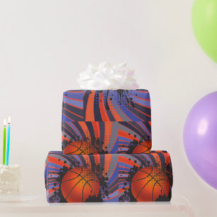 Papier Cadeau Basket-ball urbain abstrait Grunge Rétro Sports