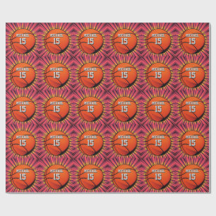 Papier Cadeau Basket-ball Votre nom Pop Art