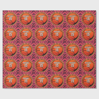 Papier Cadeau Basket-ball Votre nom Pop Art