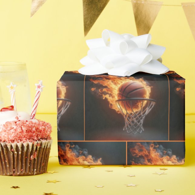 Papier Cadeau Basket flamboyant dans le cerceau (Fête d'anniversaire)