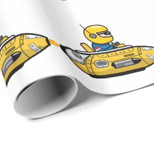 Papier Cadeau Bateau à fusée Enfants