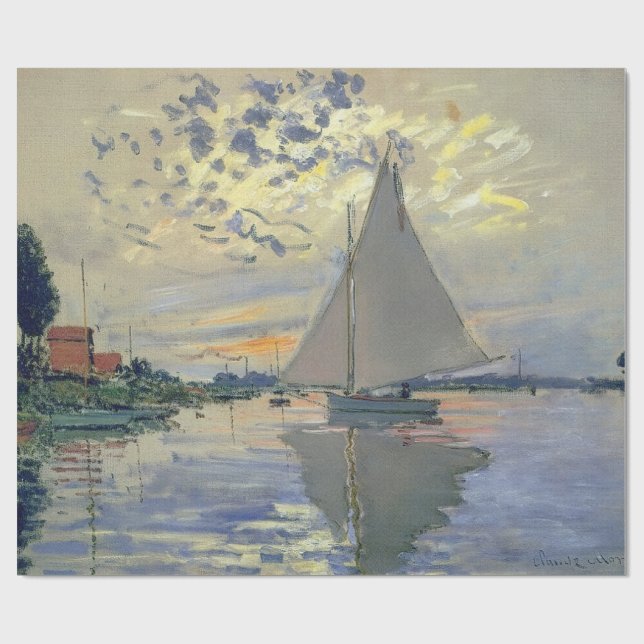 Papier Cadeau Bateau à voile de Monet Impressionnisme français C (Plat)