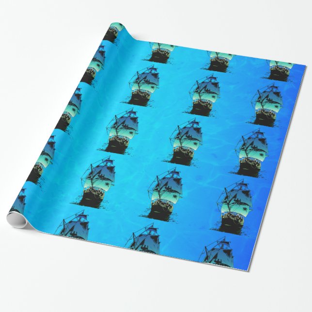 Papier Cadeau Bateau classique (Déroulé)