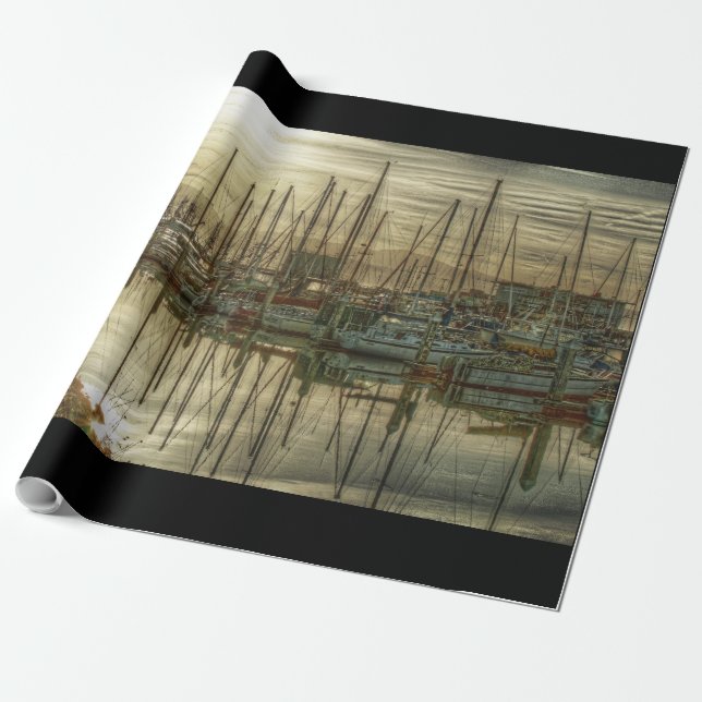 Papier Cadeau Bateaux dans le port (Déroulé)