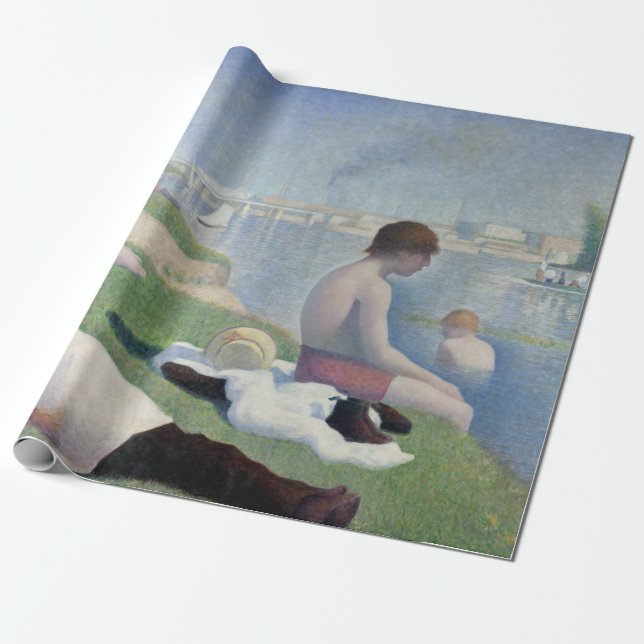 Papier Cadeau Bathères de Georges Seurat à Asnières (Déroulé)