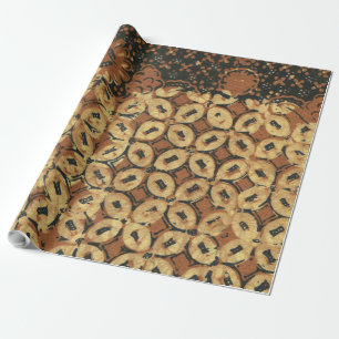 Papier Cadeau Batik Earthy Café Elégant Rustique Rugueux