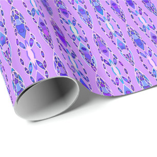Papier Cadeau Batik tribal - Lavande, bleu et violet