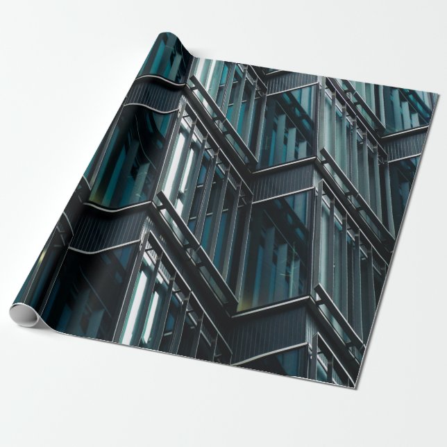PAPIER CADEAU BÂTIMENT DE FENÊTRE EN VERRE (Déroulé)
