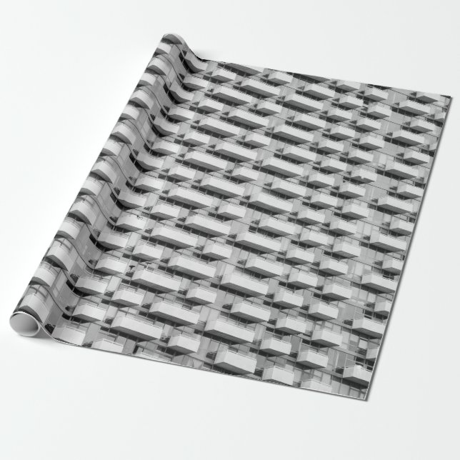 PAPIER CADEAU BÂTIMENT EN BÉTON GRIS (Déroulé)