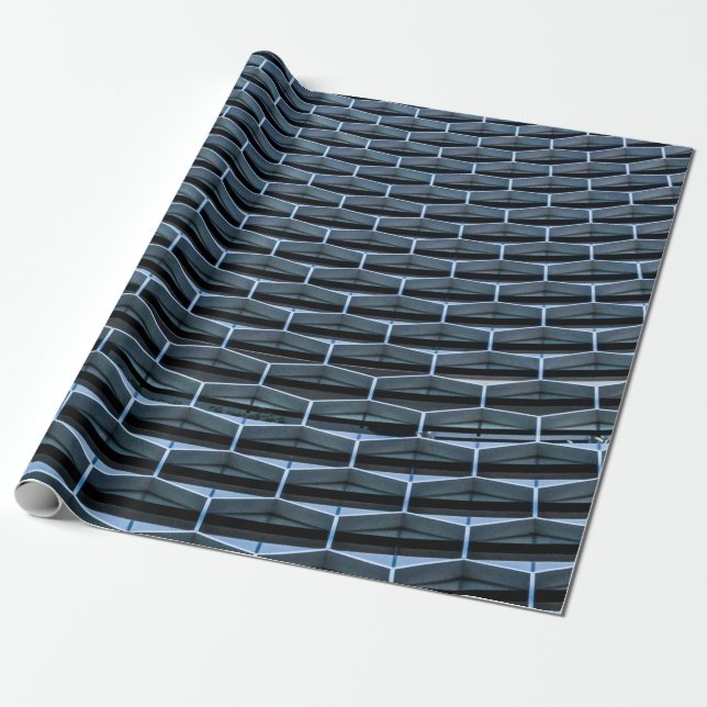 Papier Cadeau Bâtiment gris sous ciel bleu clair (Déroulé)