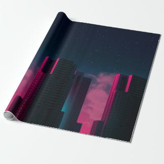 PAPIER CADEAU BÂTIMENTS EN BÉTON PRÈS DES NUAGES BLANCS