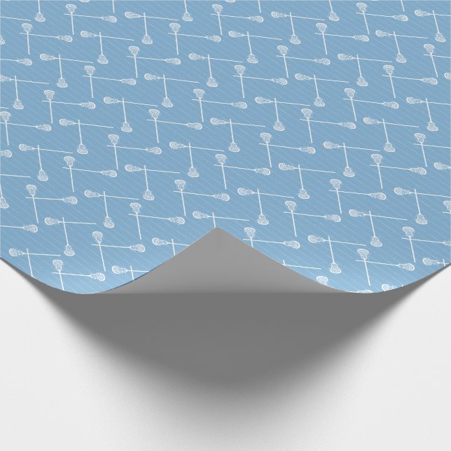 Papier Cadeau Bâtons blancs en crosse bleu poudre à motifs (Coin)