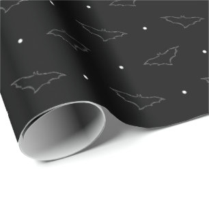 Papier Cadeau Bats on black Wrapping Paper_dense