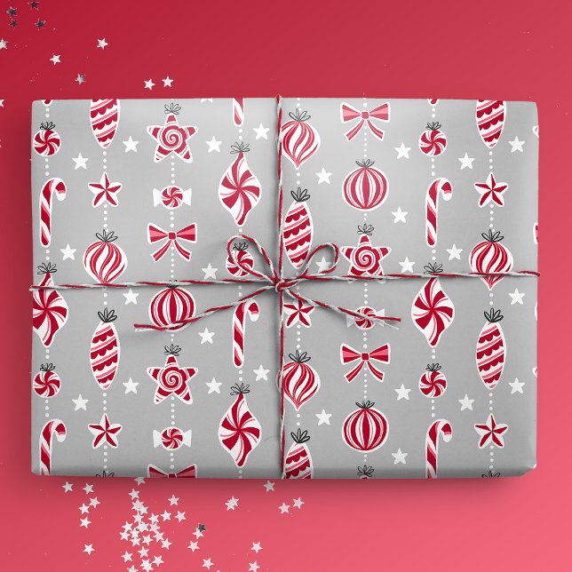 Papier Cadeau Baubles à la menthe poivrée (Gift Mockup)