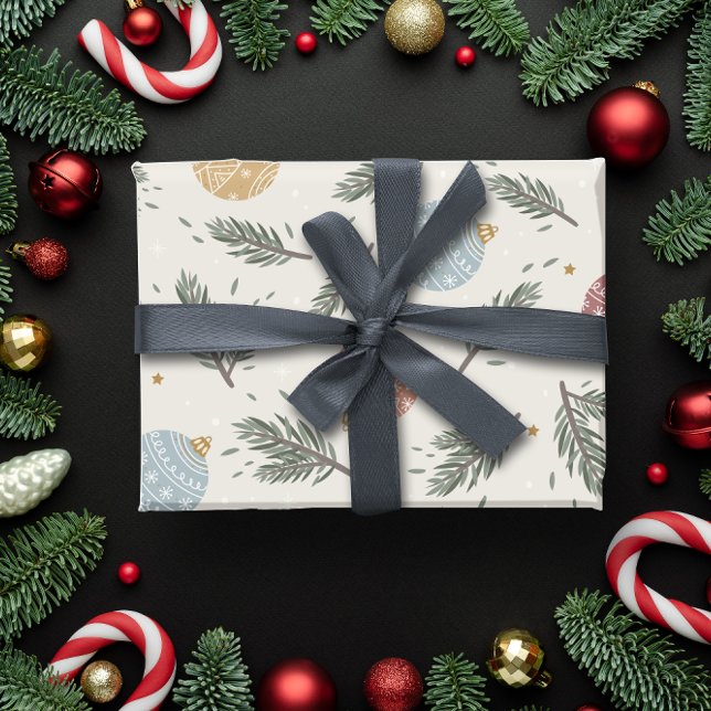 Papier Cadeau Baubles de Noël (Christmas Baubles Wrapping Paper)
