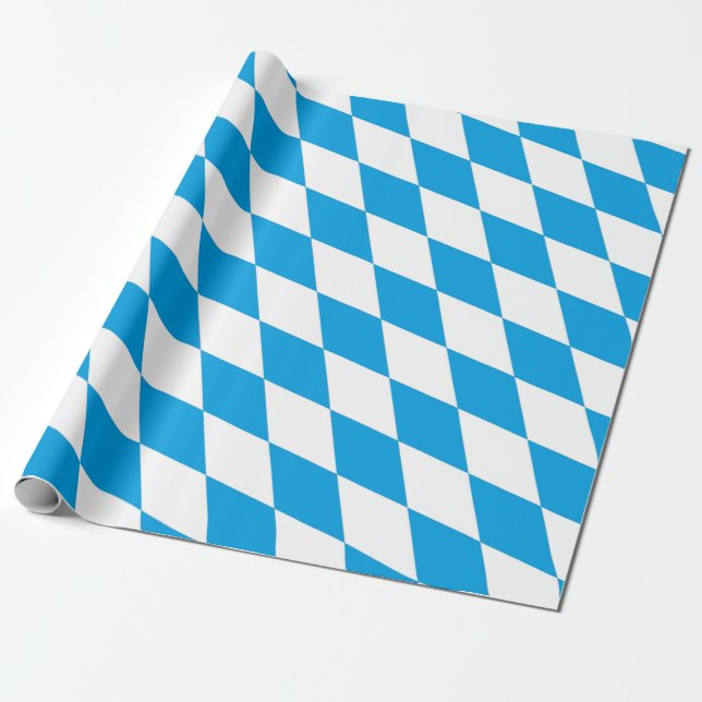 Papier Cadeau Bavière Allemagne Drapeau Diamant Design (Déroulé)
