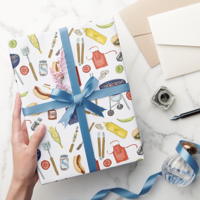 Papier Cadeau BBQ d'été Jardin de la fête des pères Barbecue Gri (Cadeaux)