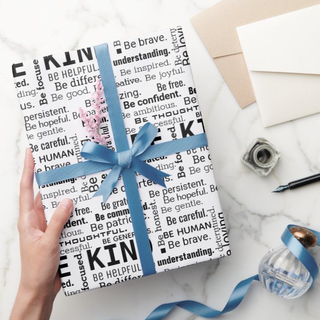 Papier Cadeau Be Kind Word Cloud On White (Cadeaux)