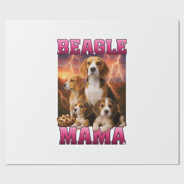 Papier Cadeau Beagle  (Plat)