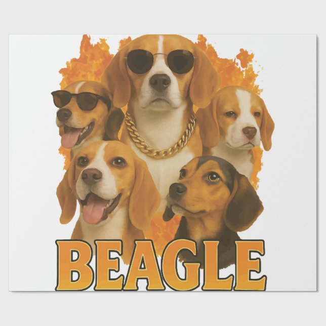 Papier Cadeau Beagle         (Plat)