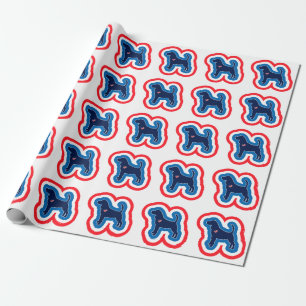 Papier Cadeau Beagle Patriotique Rouge Blanc Et Bleu 4 Juillet