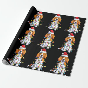Papier Cadeau Beagle Père Noël Noël Arbre Lumières Noël Cad