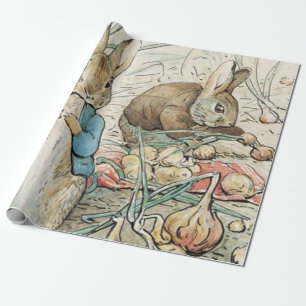 Papier Cadeau Beatrix Potter Peter Rabbit et Benjamin Bunny