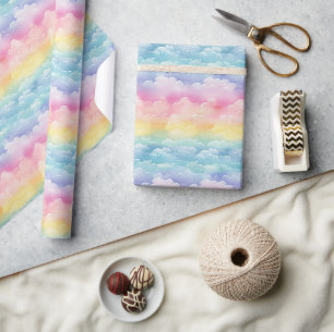 Papier Cadeau Beau Arc-en-ciel coloré sans motif