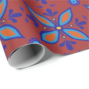 Papier Cadeau Beau Carrelage Boho Talavera