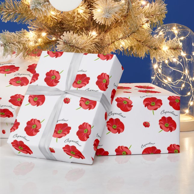 Papier Cadeau Beau coquelicot  (Vacances)
