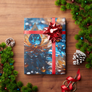 Papier Cadeau Beau cristal bleu et blanc