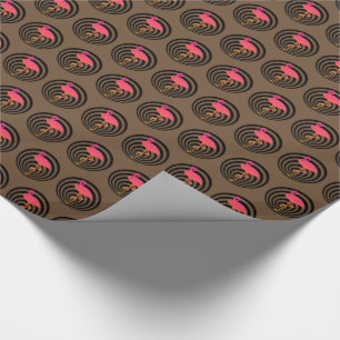 Papier Cadeau Beau flamant en cercles