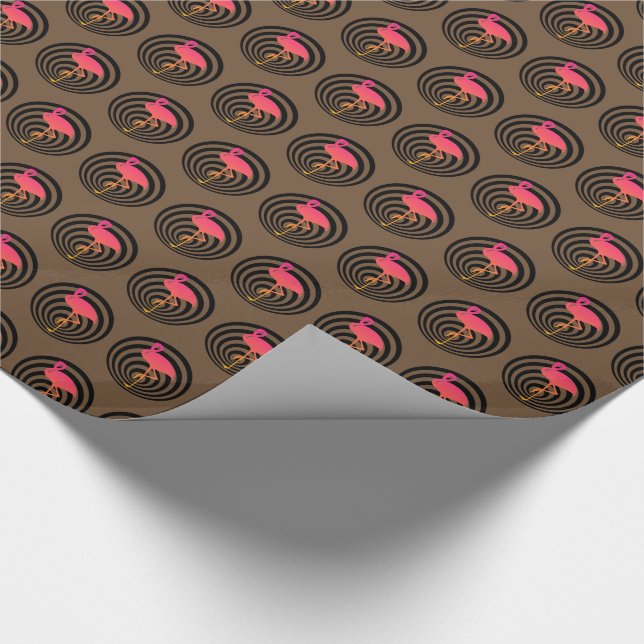 Papier Cadeau Beau flamant en cercles (Coin)