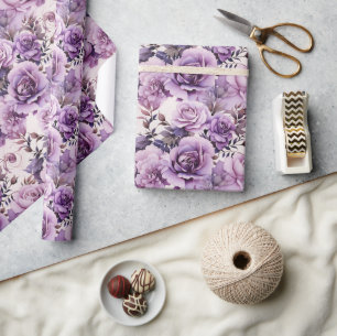 Papier Cadeau Beau Fleurs sauvages violets