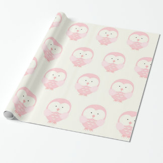 Papier Cadeau Beau hibou rose de bébé