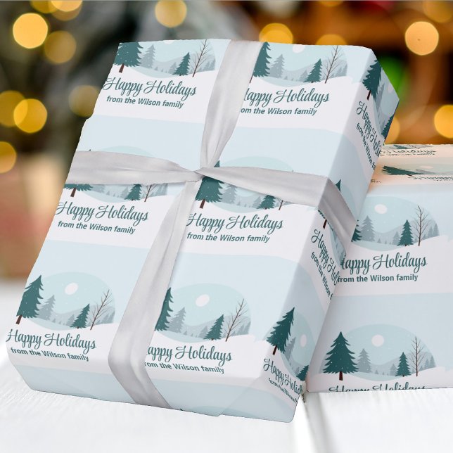 Papier Cadeau Beau Noël Arbres Fêtes d'hiver Fête (Créateur téléchargé)