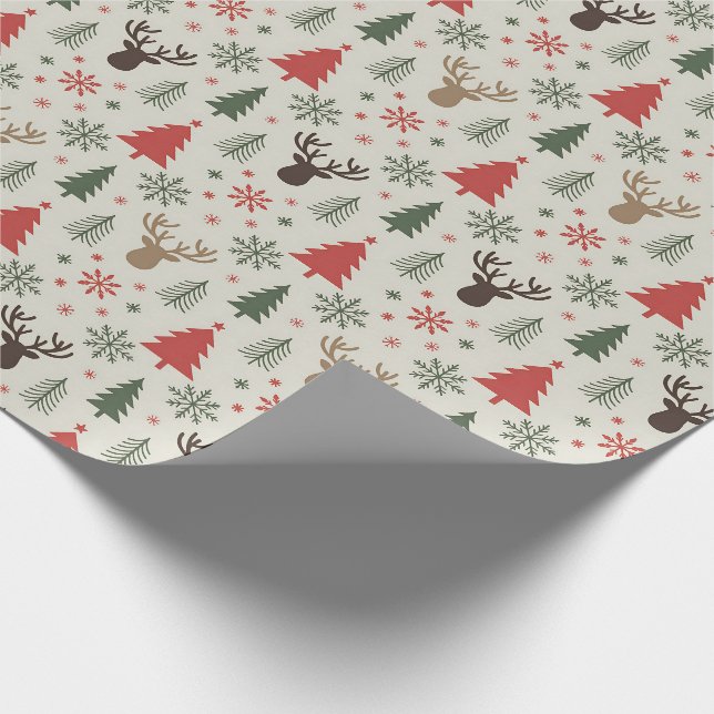 Papier Cadeau Beau Noël de la campagne (Coin)