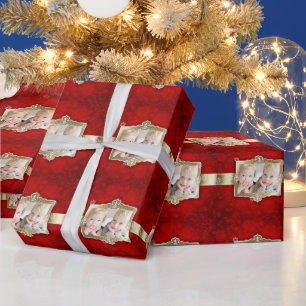 Papier Cadeau Beau Noël, Huile d'or, Photo personnalisée