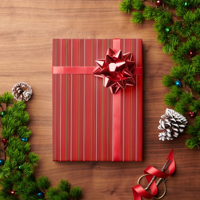 PAPIER CADEAU BEAU NOËL ROUGE BLANC VERT (Cadeau de vacances)