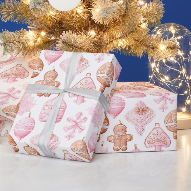 Papier Cadeau Beau pain d'épices aux fraises Noël (Vacances)